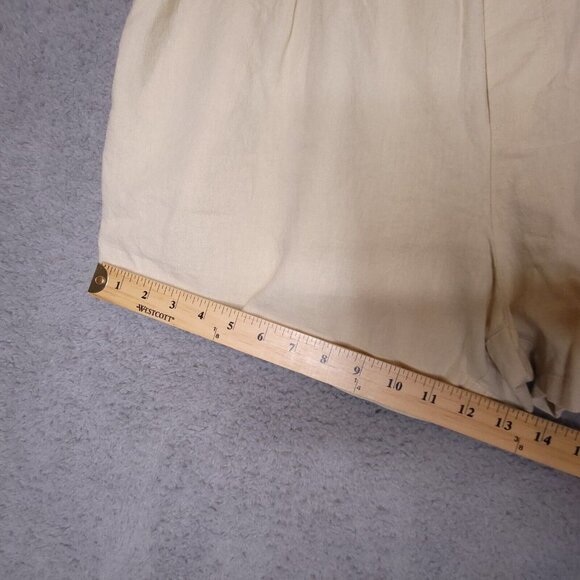 Treasure & Bond Womens Casual Shorts Beige Linen Blend Pockets Button 1X‎ New - Picture 7 of 10